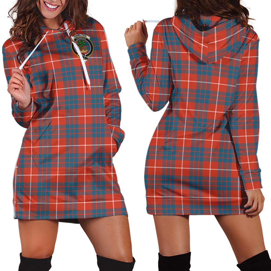 Hamilton Ancient Tartan Hoodie Dress with Family Crest - Tartan Vibes Clothing