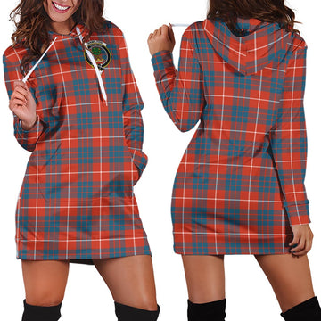 Hamilton Ancient Tartan Hoodie Dress with Family Crest