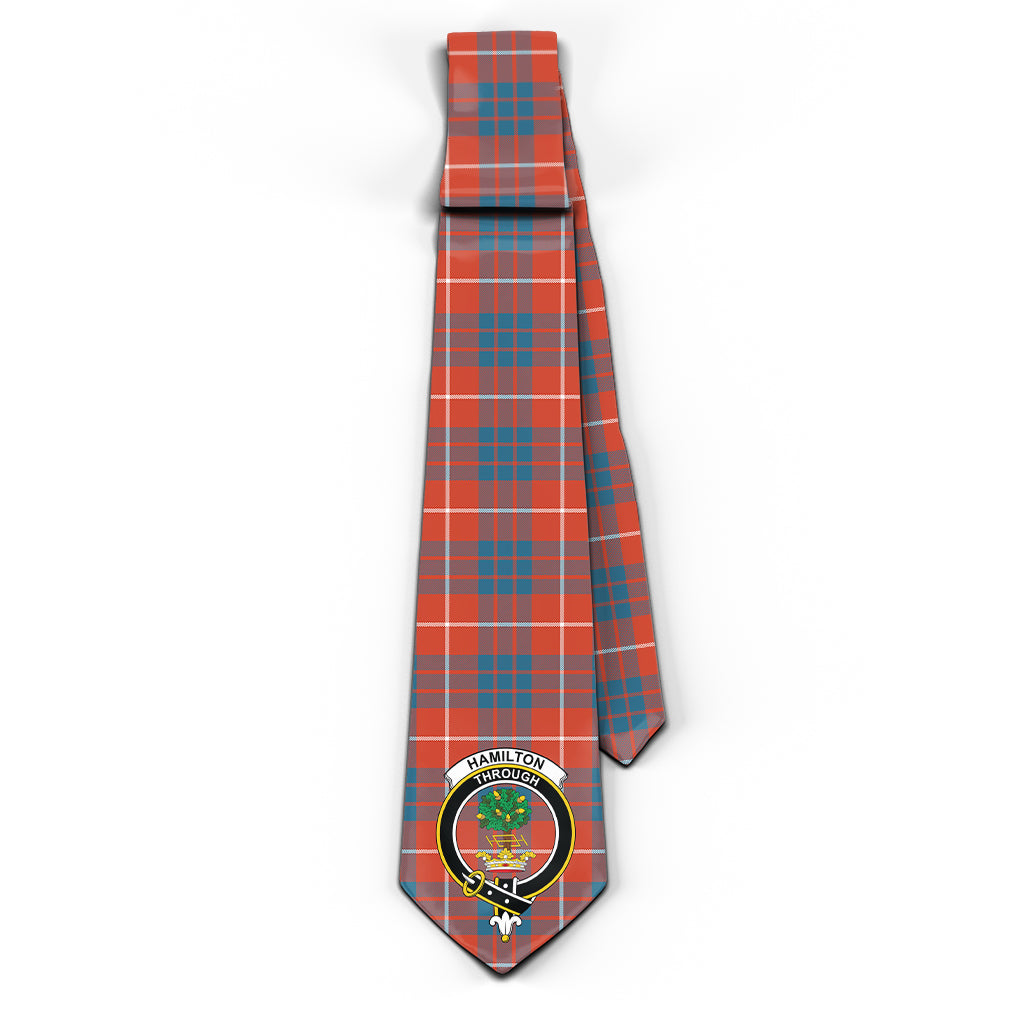 Hamilton Ancient Tartan Classic Necktie with Family Crest - Tartan Vibes Clothing