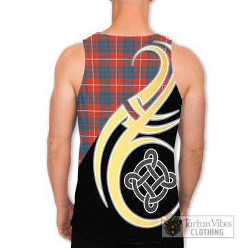 Hamilton Ancient Tartan Men's Tank Top with Family Crest and Celtic Symbol Style