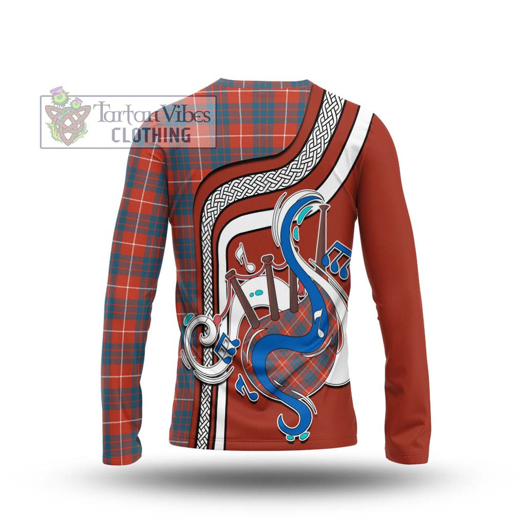 Tartan Vibes Clothing Hamilton Ancient Tartan Long Sleeve T-Shirt with Epic Bagpipe Style