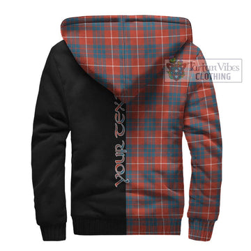 Hamilton Ancient Tartan Sherpa Hoodie with Family Crest and Half Of Me Style