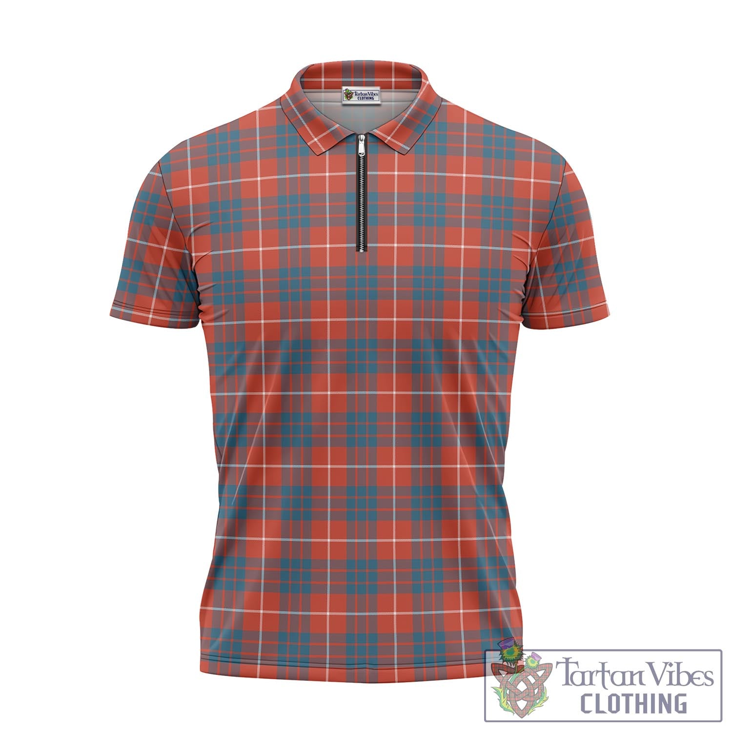 Tartan Vibes Clothing Hamilton Ancient Tartan Zipper Polo Shirt