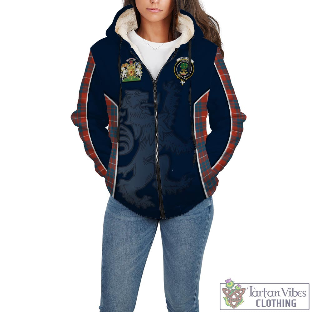 Tartan Vibes Clothing Hamilton Ancient Tartan Sherpa Hoodie with Family Crest and Lion Rampant Vibes Sport Style