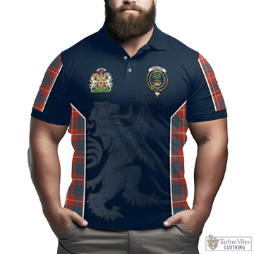 Hamilton Ancient Tartan Men's Polo Shirt with Family Crest and Lion Rampant Vibes Sport Style