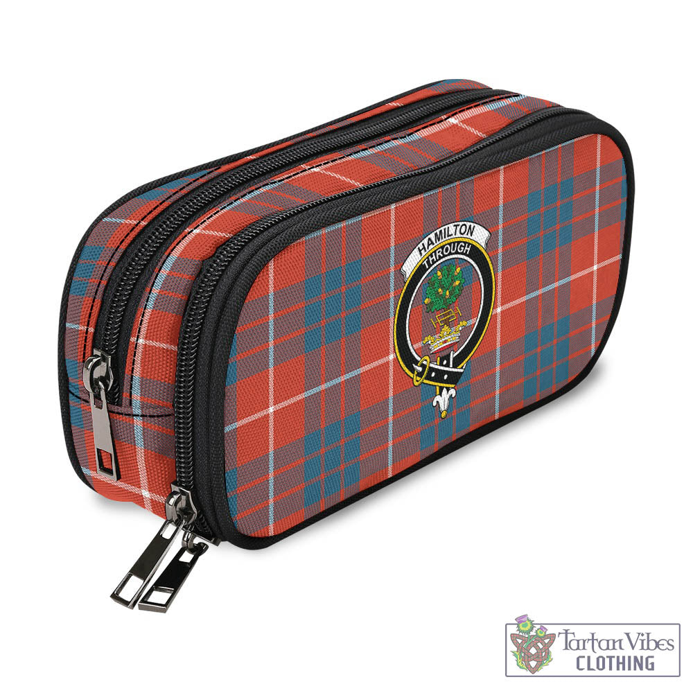 Tartan Vibes Clothing Hamilton Ancient Tartan Pen and Pencil Case with Family Crest