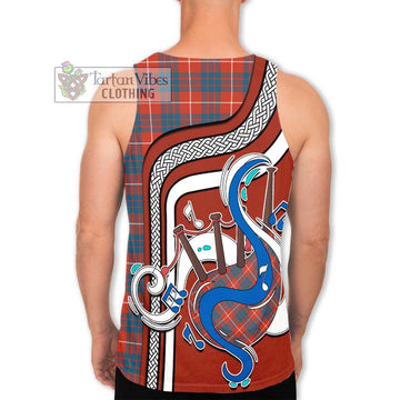 Hamilton Ancient Tartan Men's Tank Top with Epic Bagpipe Style