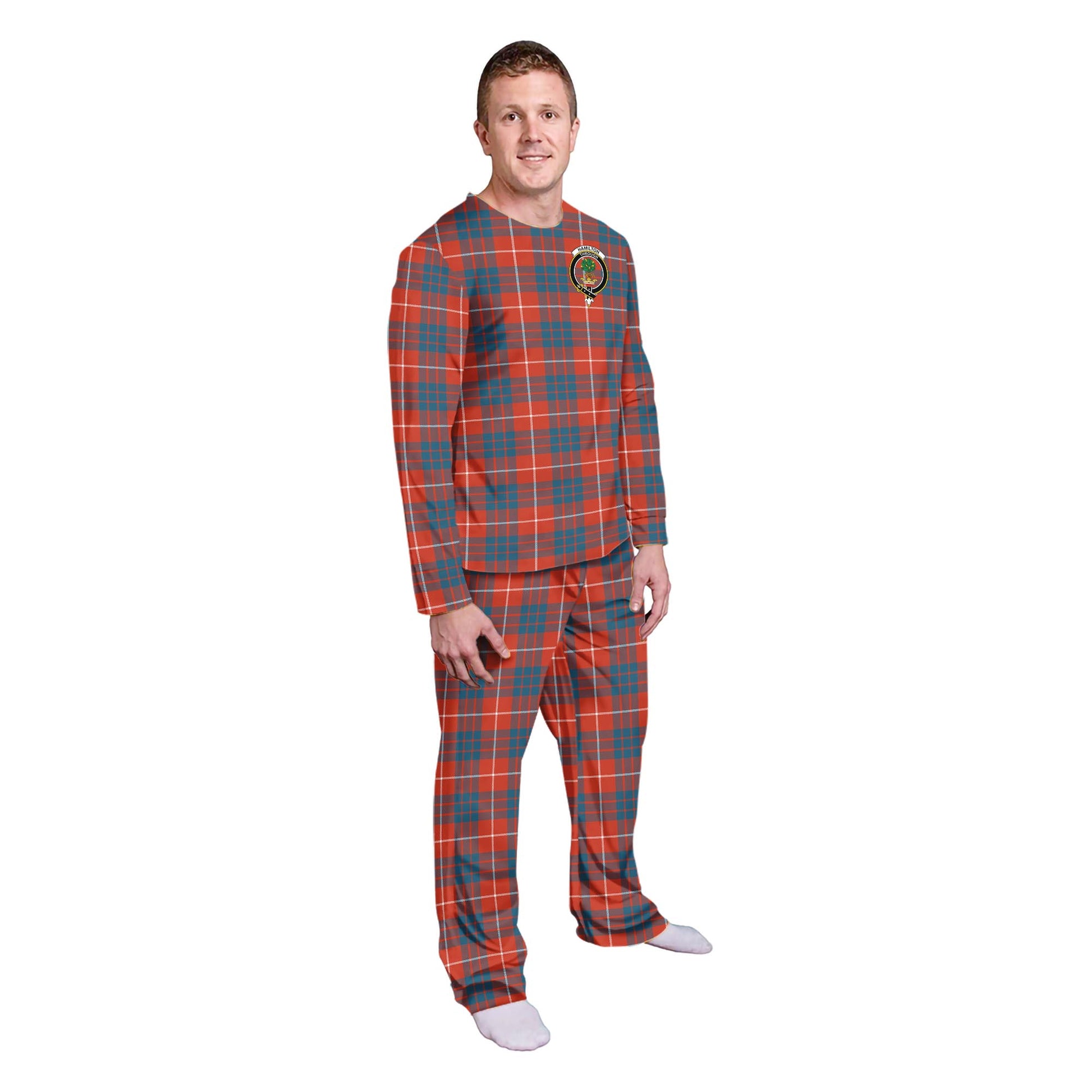 Hamilton Ancient Tartan Pajamas Family Set with Family Crest - Tartan Vibes Clothing