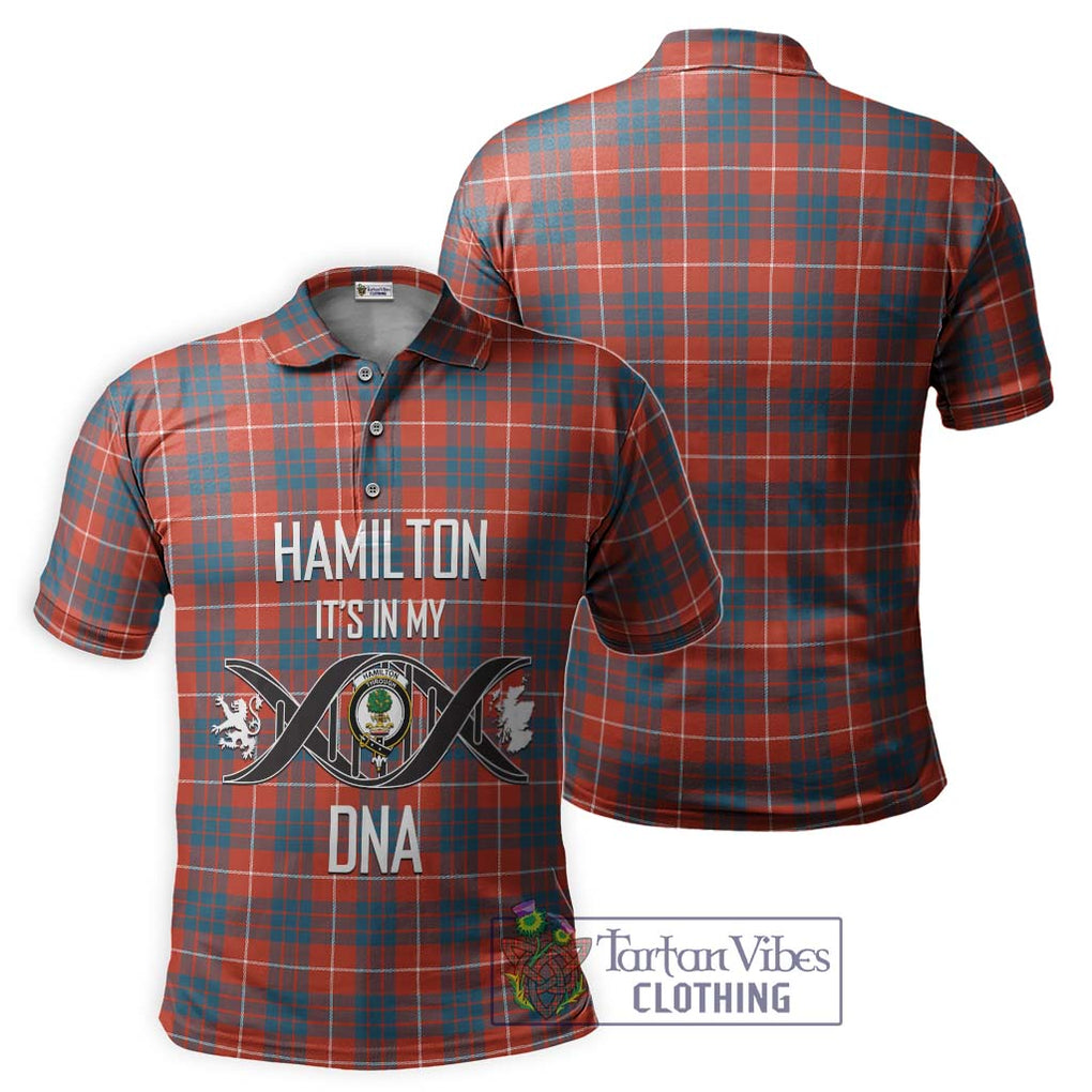 Hamilton Ancient Tartan Polo Shirt with Family Crest DNA In Me Style - Tartanvibesclothing Shop