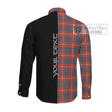 Hamilton Ancient Tartan Long Sleeve Button Shirt with Family Crest and Half Of Me Style