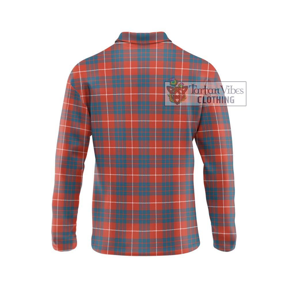 Hamilton Ancient Tartan Long Sleeve Polo Shirt with Family Crest DNA In Me Style - Tartanvibesclothing Shop