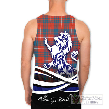 Hamilton Ancient Tartan Men's Tank Top with Alba Gu Brath Regal Lion Emblem