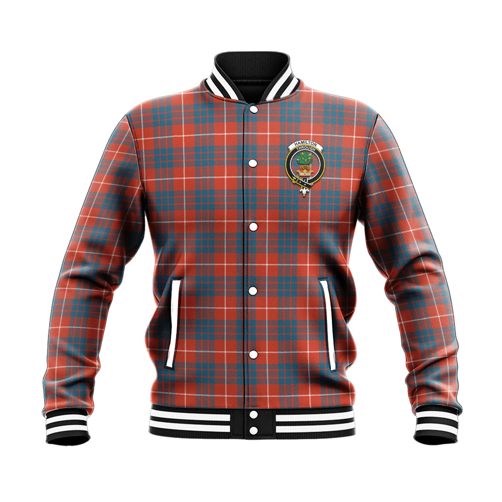 Hamilton Ancient Tartan Baseball Jacket with Family Crest - Tartan Vibes Clothing