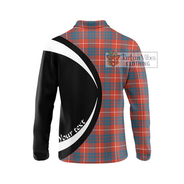 Hamilton Ancient Tartan Long Sleeve Polo Shirt with Family Crest Circle Style