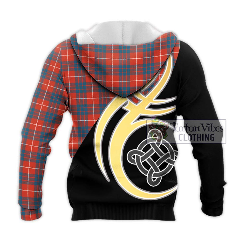 Hamilton Ancient Tartan Knitted Hoodie with Family Crest and Celtic Symbol Style - Tartan Vibes Clothing