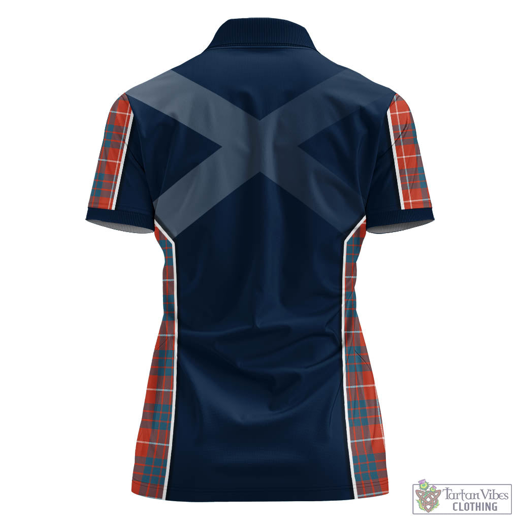 Tartan Vibes Clothing Hamilton Ancient Tartan Women's Polo Shirt with Family Crest and Scottish Thistle Vibes Sport Style