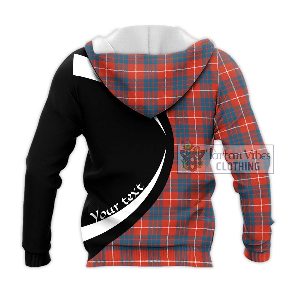 Hamilton Ancient Tartan Knitted Hoodie with Family Crest Circle Style - Tartan Vibes Clothing