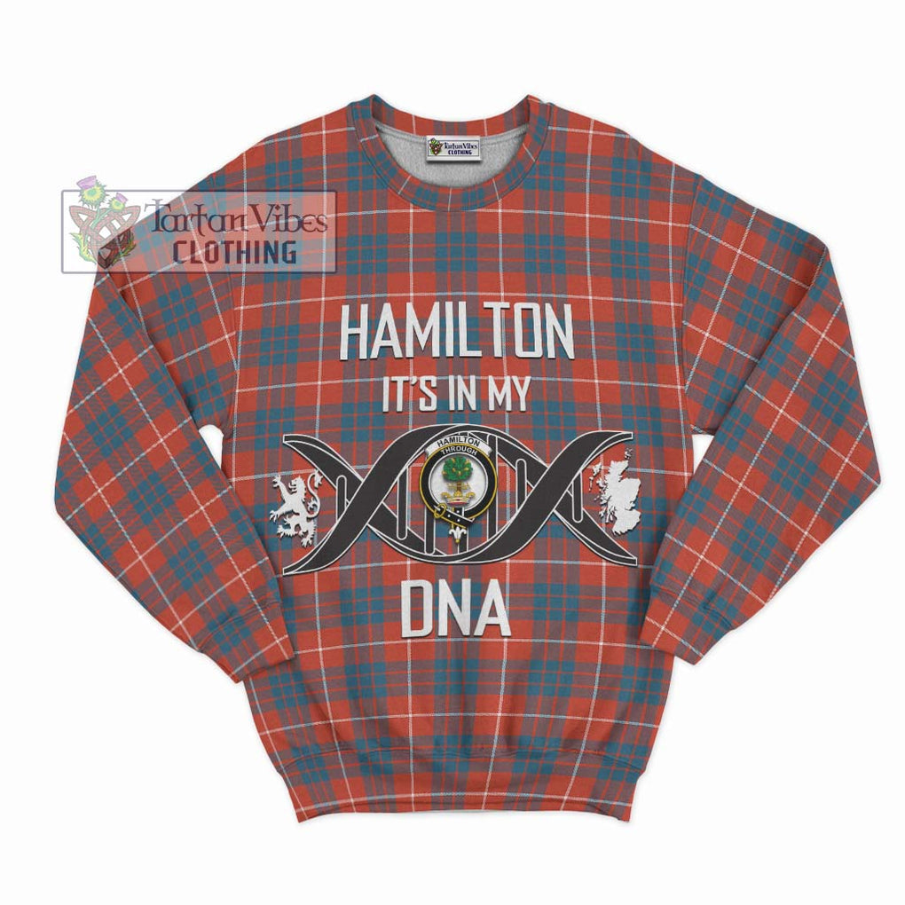 Hamilton Ancient Tartan Sweatshirt with Family Crest DNA In Me Style - Tartanvibesclothing Shop