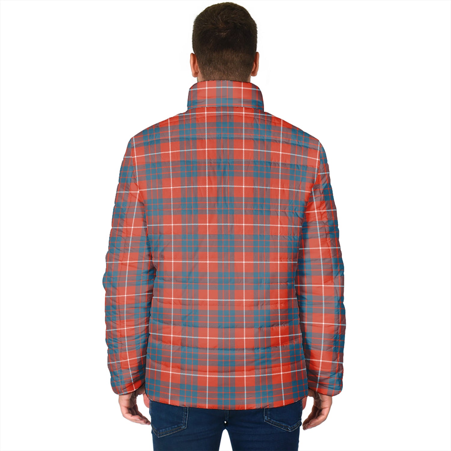 Hamilton Ancient Tartan Padded Jacket with Family Crest - Tartan Vibes Clothing