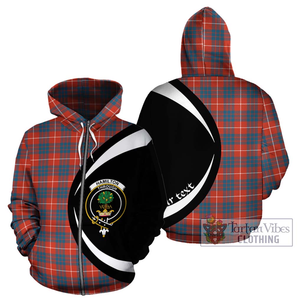 Tartan Vibes Clothing Hamilton Ancient Tartan Hoodie with Family Crest Circle Style