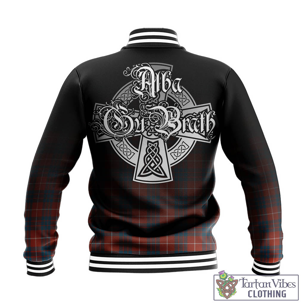 Tartan Vibes Clothing Hamilton Ancient Tartan Baseball Jacket Featuring Alba Gu Brath Family Crest Celtic Inspired