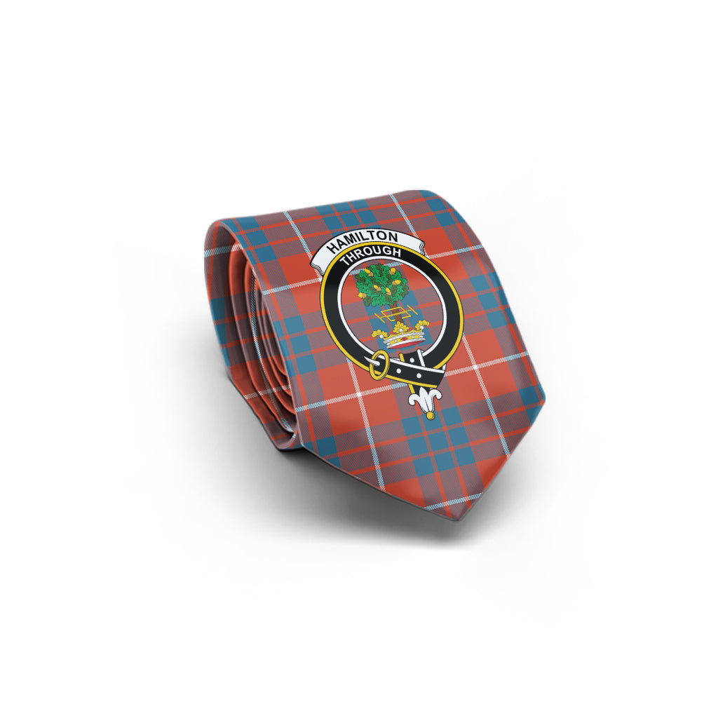 Hamilton Ancient Tartan Classic Necktie with Family Crest - Tartan Vibes Clothing