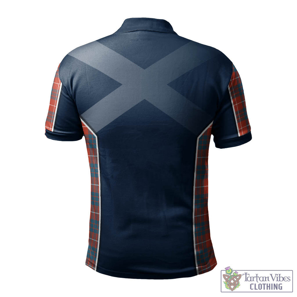 Tartan Vibes Clothing Hamilton Ancient Tartan Men's Polo Shirt with Family Crest and Scottish Thistle Vibes Sport Style