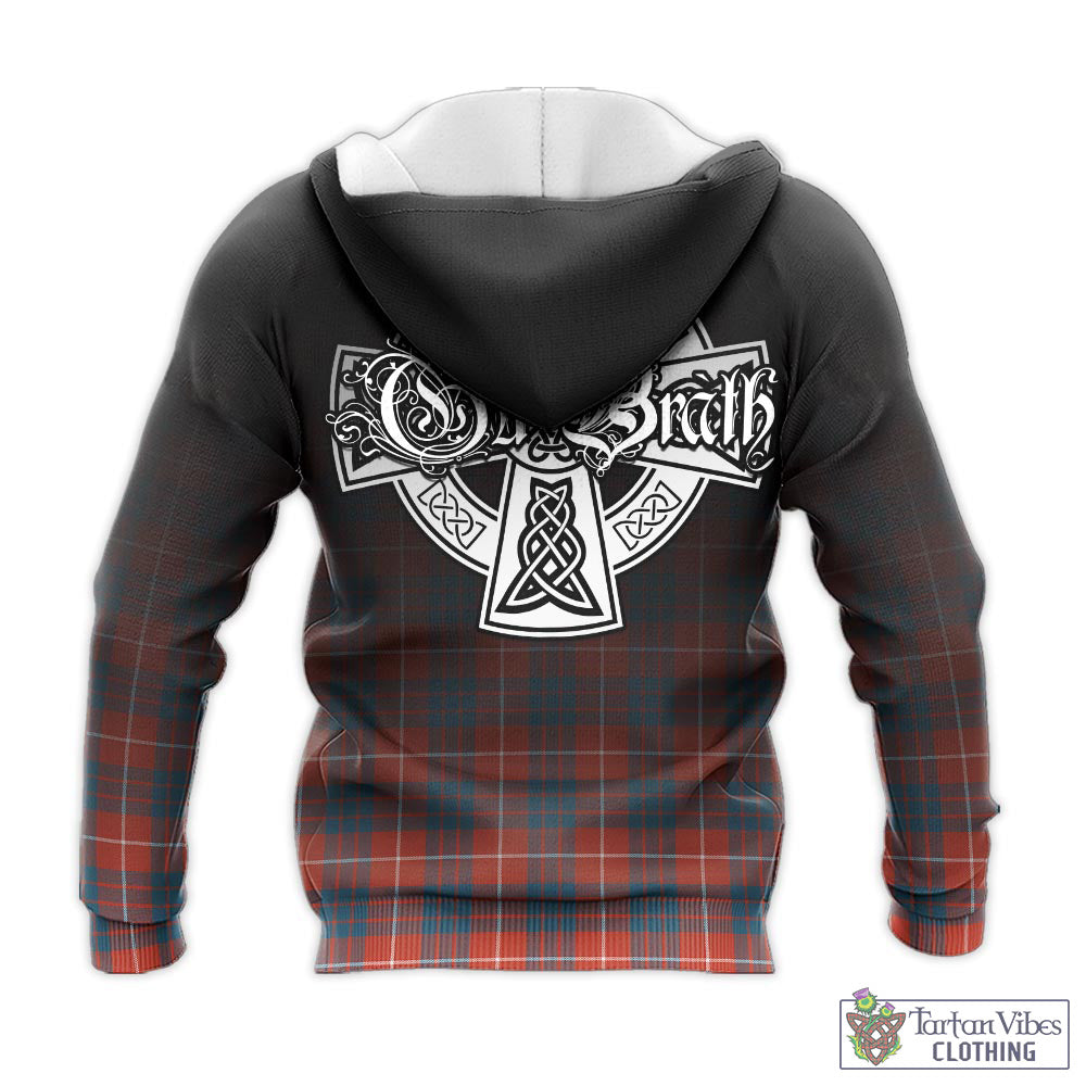 Tartan Vibes Clothing Hamilton Ancient Tartan Knitted Hoodie Featuring Alba Gu Brath Family Crest Celtic Inspired