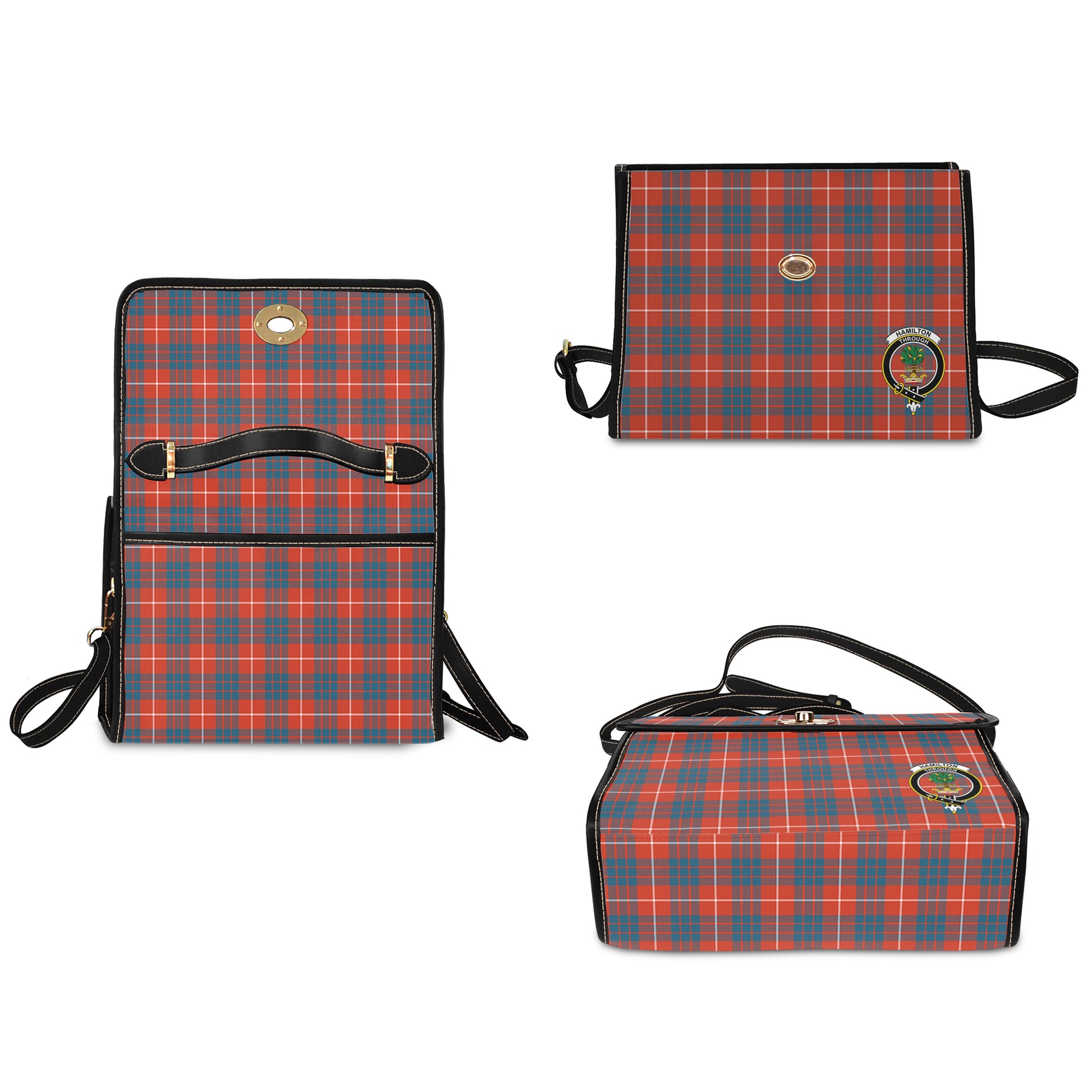 hamilton-ancient-tartan-leather-strap-waterproof-canvas-bag-with-family-crest