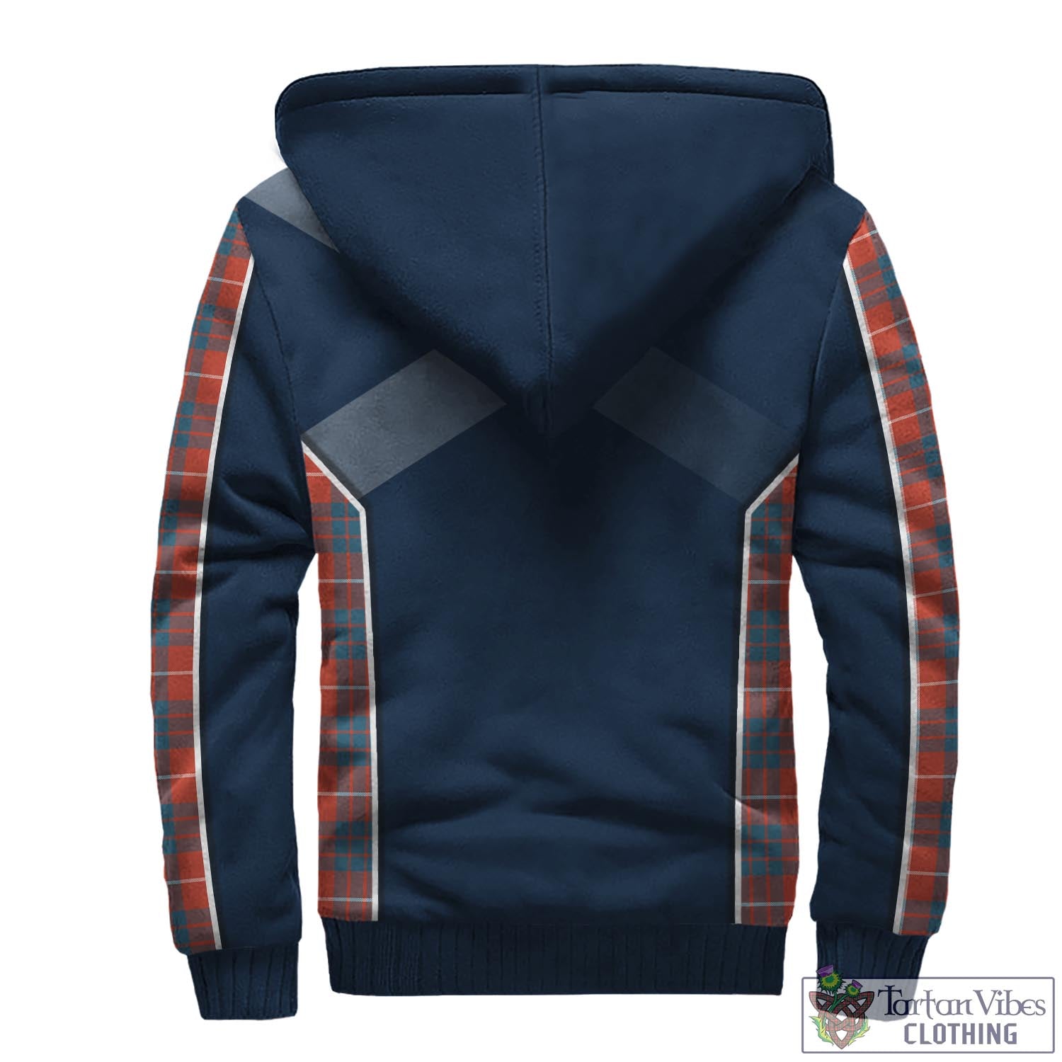 Tartan Vibes Clothing Hamilton Ancient Tartan Sherpa Hoodie with Family Crest and Scottish Thistle Vibes Sport Style