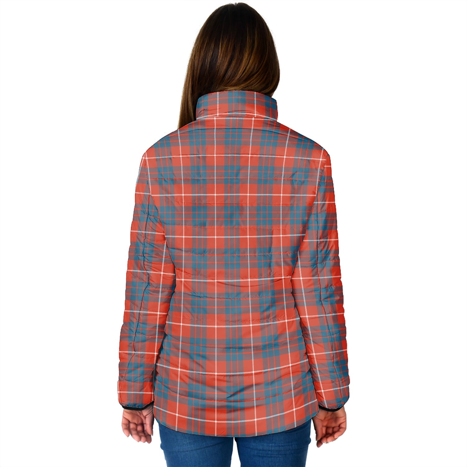 Hamilton Ancient Tartan Padded Jacket with Family Crest - Tartan Vibes Clothing