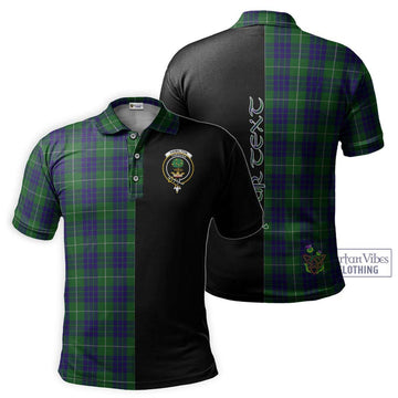 Hamilton Green Hunting Tartan Polo Shirt with Family Crest and Half Of Me Style