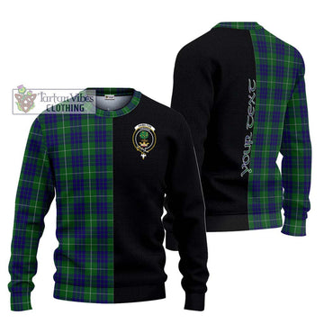 Hamilton Green Hunting Tartan Ugly Sweater with Family Crest and Half Of Me Style