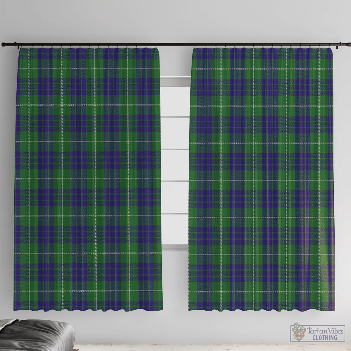 Hamilton Green Hunting Tartan Window Curtain