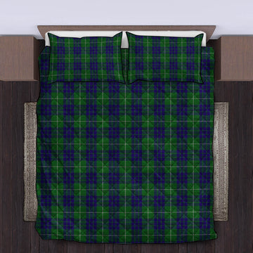 Hamilton Green Hunting Tartan Quilt Bed Set