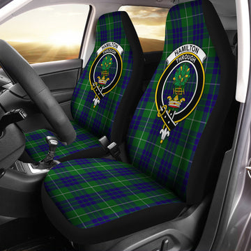 Hamilton Green Hunting Tartan Car Seat Cover with Family Crest