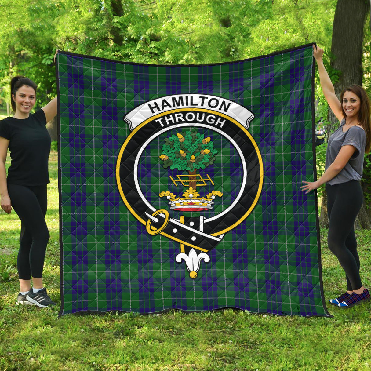 hamilton-green-hunting-tartan-quilt-with-family-crest