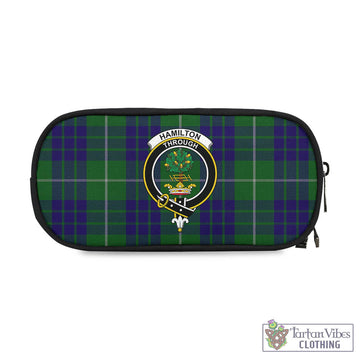 Hamilton Green Hunting Tartan Pen and Pencil Case with Family Crest