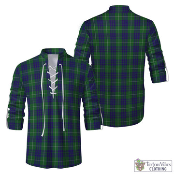 Hamilton Green Hunting Tartan Men's Scottish Traditional Jacobite Ghillie Kilt Shirt