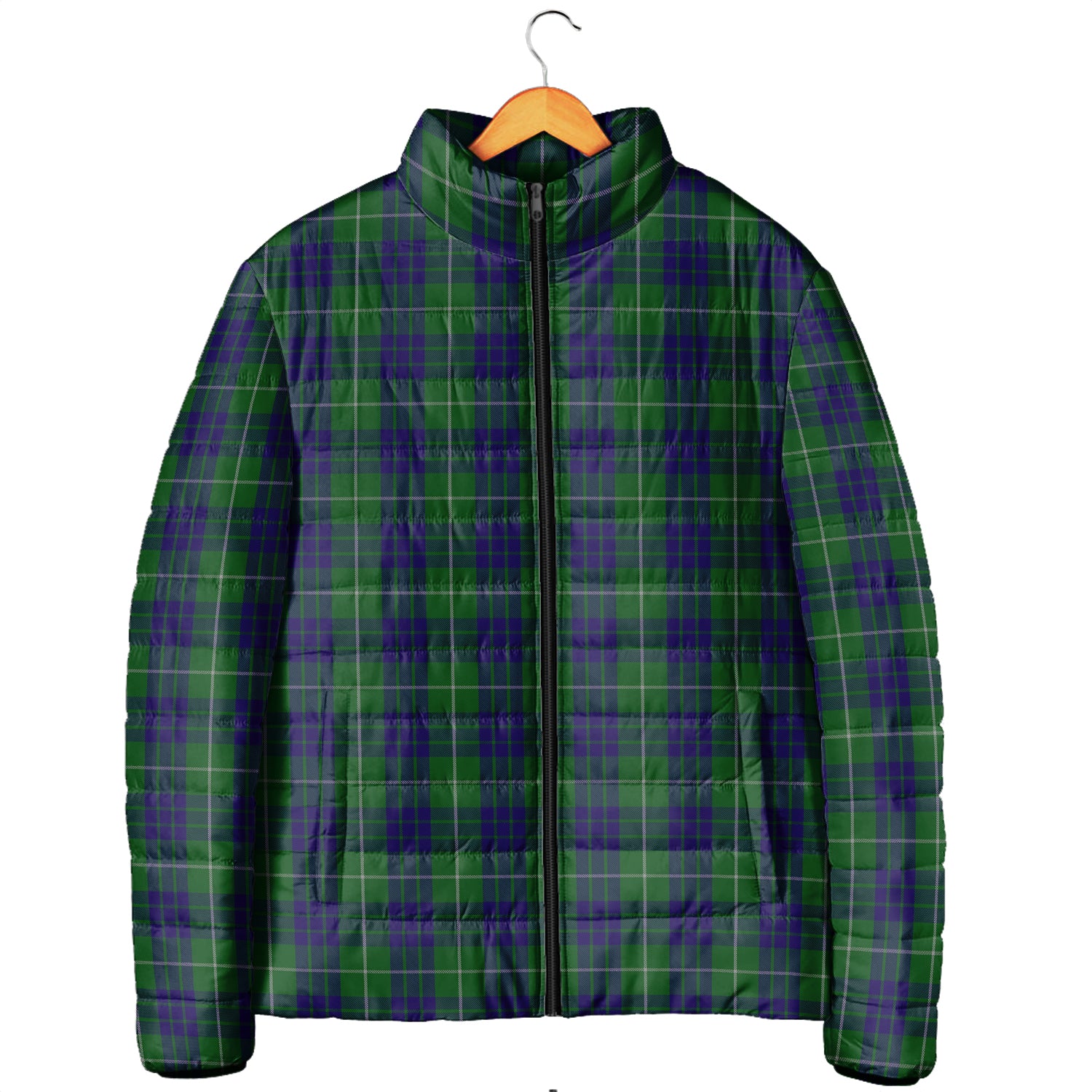 Hamilton Green Hunting Tartan Padded Jacket Men's Padded Jacket - Tartan Vibes Clothing