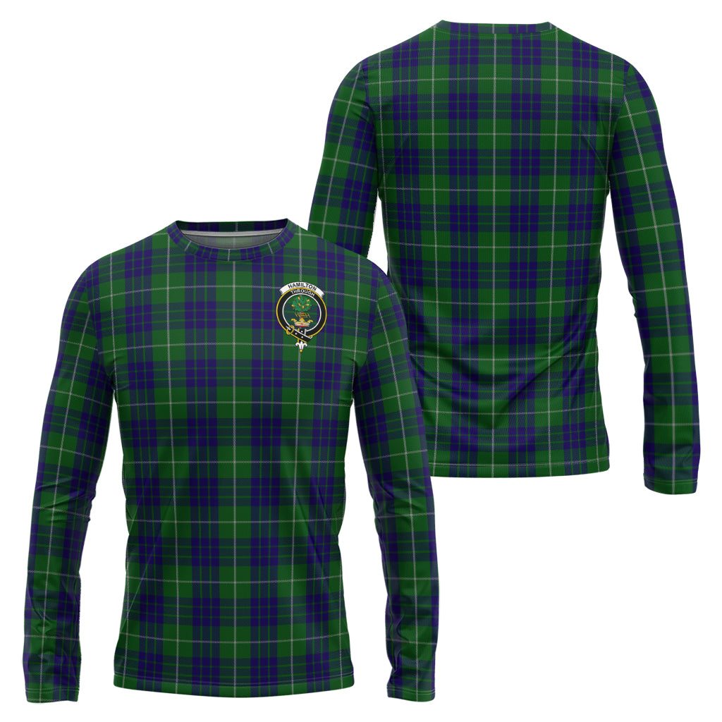 hamilton-green-hunting-tartan-long-sleeve-t-shirt-with-family-crest