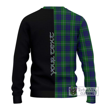 Hamilton Green Hunting Tartan Ugly Sweater with Family Crest and Half Of Me Style