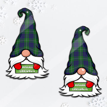 Hamilton Green Hunting Gnome Christmas Ornament with His Tartan Christmas Hat