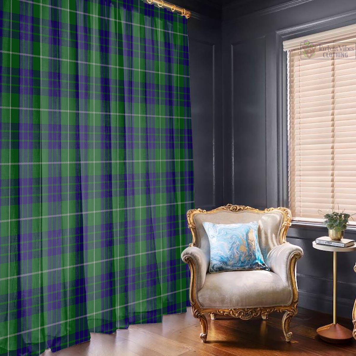 Hamilton Green Hunting Tartan Window Curtain