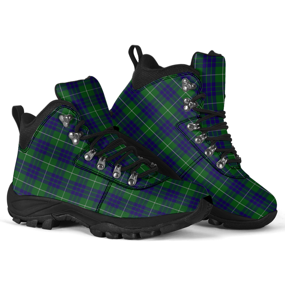 Hamilton Green Hunting Tartan Alpine Boots - Tartanvibesclothing