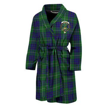 Hamilton Green Hunting Tartan Bathrobe with Family Crest