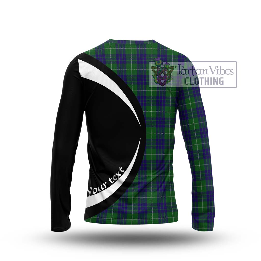 Hamilton Green Hunting Tartan Long Sleeve T-Shirt with Family Crest Circle Style - Tartan Vibes Clothing