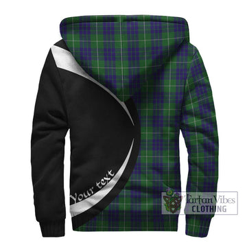 Hamilton Green Hunting Tartan Sherpa Hoodie with Family Crest Circle Style