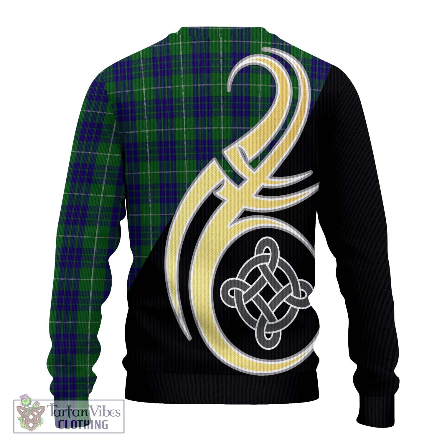 Hamilton Green Hunting Tartan Knitted Sweater with Family Crest and Celtic Symbol Style - Tartan Vibes Clothing