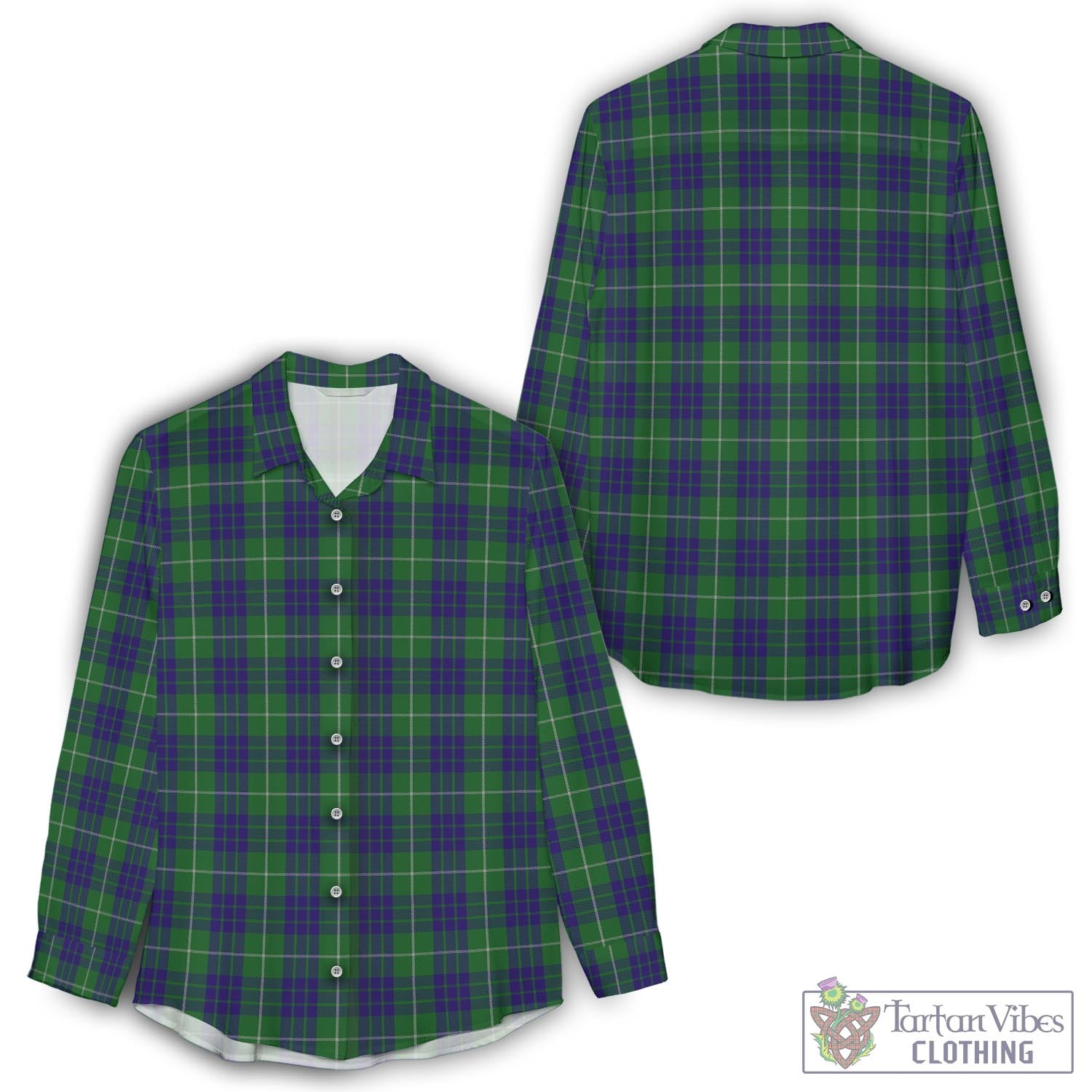 Hamilton Green Hunting Tartan Womens Casual Shirt